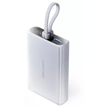 Power bank Vention FHZM0 10000 mAh, 3.85 V, USB-A + USB-C, 3 A, Szary