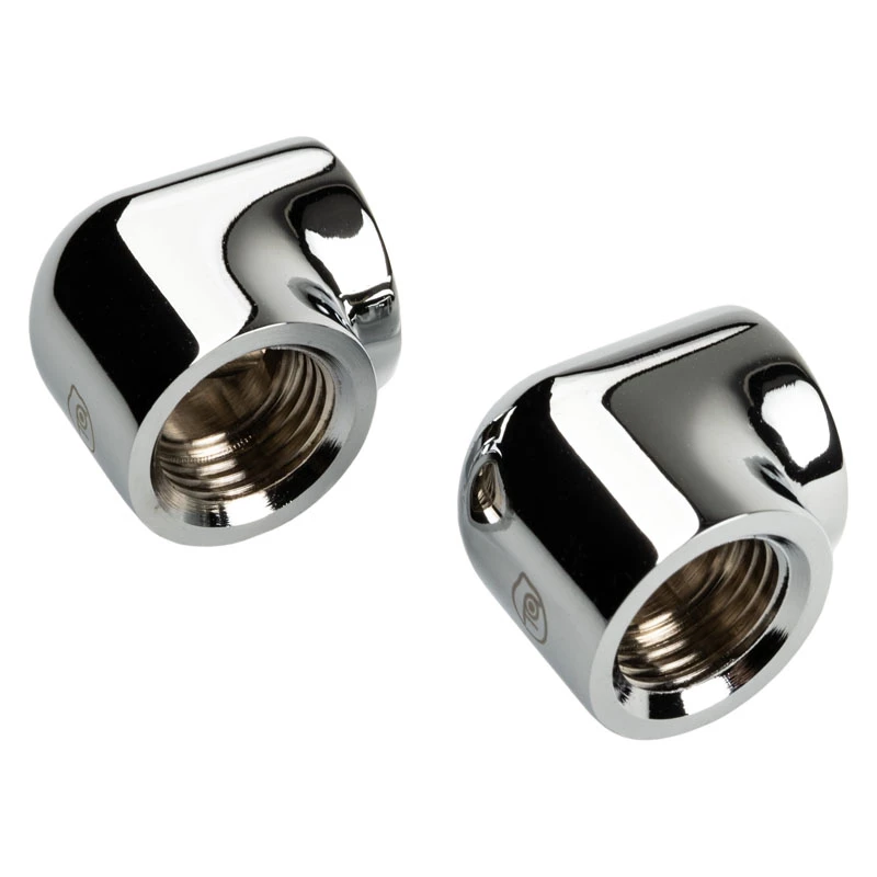 Bitspower Touchaqua Adapter 90 stopni G1/4 cala IG do G1/4 cala IG - 2 szt., srebrny