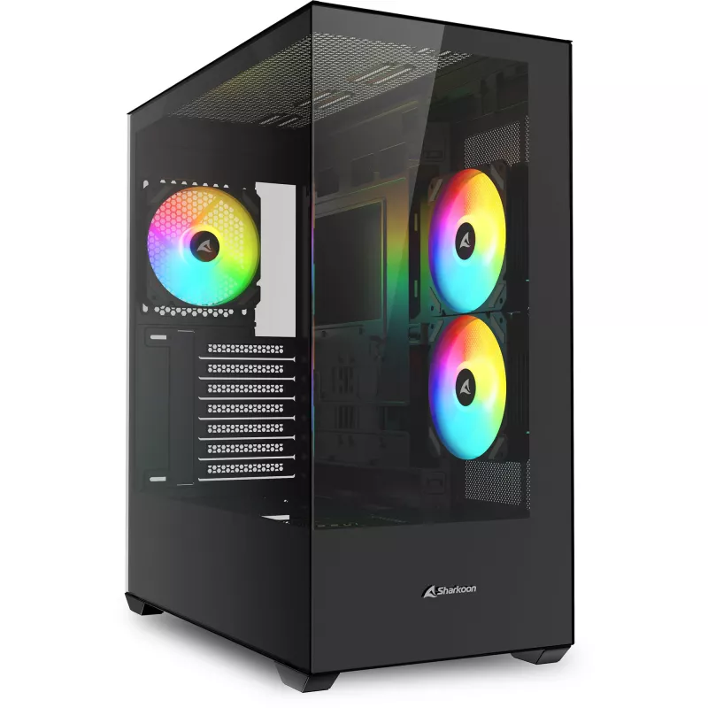 Obudowa PC Sharkoon SK6 ARGB Tower ATX Czarna — midi tower ATX, oświetlenie ARGB, panel boczny z hartowanego szkła