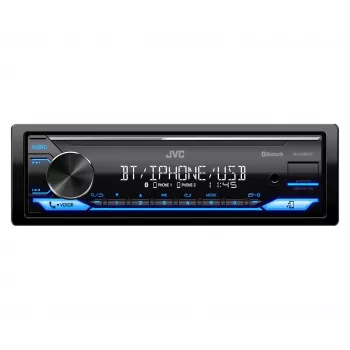 Radio samochodowe JVC KDX-382BT z Bluetooth i USB — pojedynczy DIN, wejście AUX, tuner FM