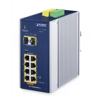 Zarządzalny przełącznik PLANET IGS-10020HPT-U L2+/L3 8x Gigabit Ethernet PoE