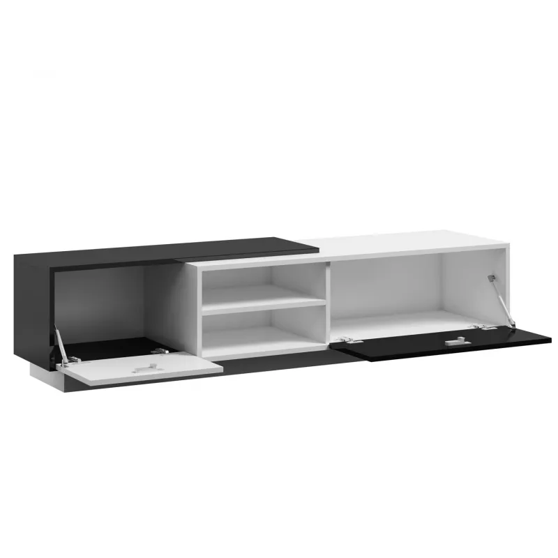 Cama szafka TV SIGMA1 180 biały/czarny połysk