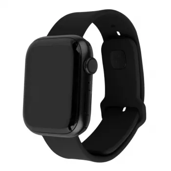 Silikonowy zestaw paska FIXED FIXSST2-434-BK do Apple Watch 42/44/45 mm — czarny, stała sportowa konstrukcja