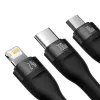 Kabel USB Baseus SUP0003351 1.2m USB A USB C/Micro USB-A/Lightning Czarny