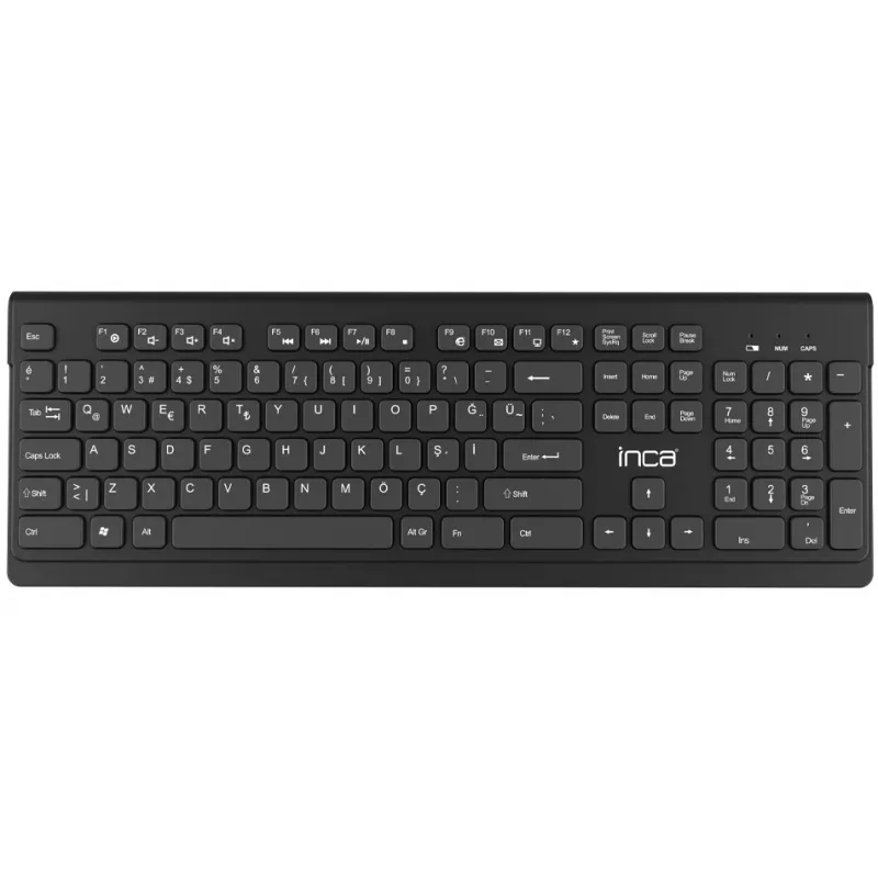 Inca IWS-519 Klawiatura i mysz w zestawie Biurowa RF Wireless QWERTY Turecki Czarny