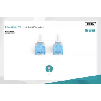 Kabel sieciowy Digitus CAT 5e U/UTP RJ-45 2m biały