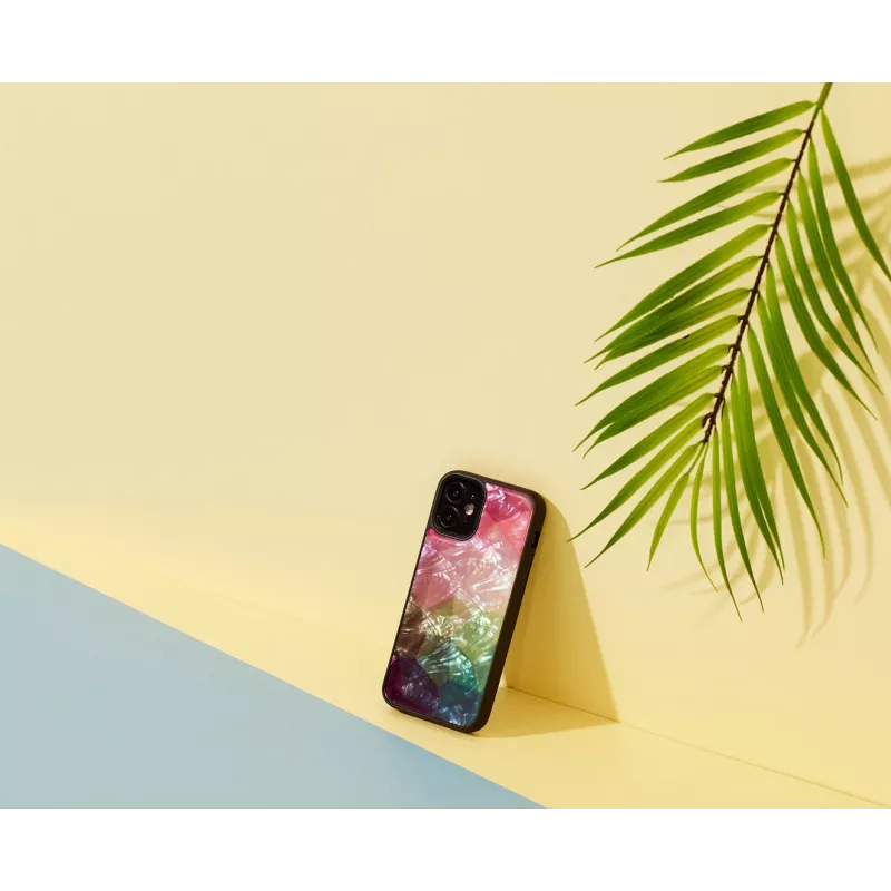 Etui ochronne iKins do Apple iPhone 12 mini — wzór kwiatów wodnych, czarny