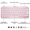 Logitech MX Keys Mini Minimalistyczna bezprzewodowa podświetlana klawiatura - RÓŻOWA - CENTRAL (DE)