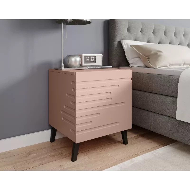Szafka nocna cama meble NOVA 44x40x52 cm róż mat, 1 szuflada, rama 16 mm