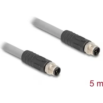 Kabel Delock M12, kodowanie L, wtyk 5-pinowy, PUR, do prowadzenia w łańcuchu kablowym, 5 m (80536)
