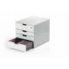 Wytrzymała szuflada Durable VARICOLOR MIX 4 SAFE z szarego plastiku, 4 szuflady