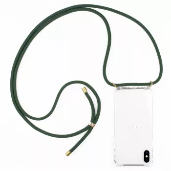 Etui na telefon na szyję Lookabe do iPhone X / Xs — złote z zielonym paskiem