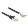Kabel DeLOCK RJ50 męski do otwartych końcówek przewodów S/FTP 0,25 m czarny