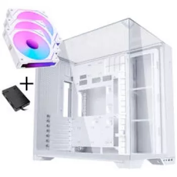 Lian Li O11 Vision Compact - biały + 3x UNI FAN SL-INF 120 ARGB Reverse Blade PWM Fan - 120mm (w zestawie kontroler)
