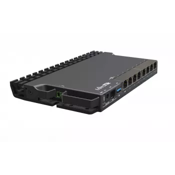 Router przewodowy MikroTik RB5009UG+S+IN — 1x RJ-45, 7x Gigabit miedź, 1x SFP+, PoE, DC, interfejs 2.5GbE, czarny