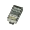 Wtyk modularny 8P8C do kabla LAN litego CAT5, UTP, 10 szt. w opakowaniu | Wtyk modularny 8P8C RJ45, pozłacany 30u”, 3-zębne styki wewnętrzne do kabli litych LAN