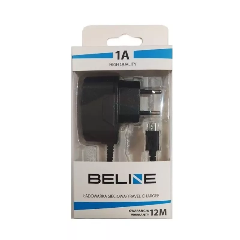 Ładowarka podróżna Beline Beli0013 microUSB 1A czarna — kompaktowa ładowarka USB 1A