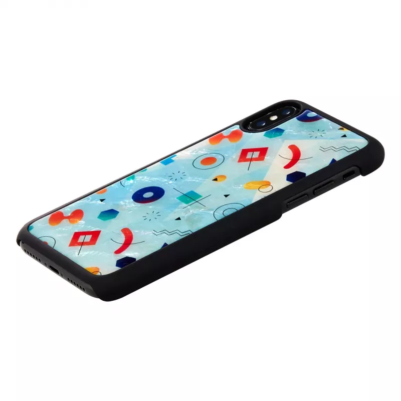 Etui na smartfona iKins do iPhone XS / XS Max czarny wzór skały, ochronny tylny panel