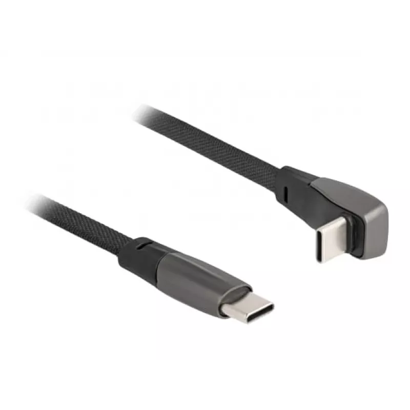 DeLOCK Kabel taśmowy USB 2.0 USB Type-C męski na USB Type-C męski kątowy PD 3.0 60 W 14 cm czarny