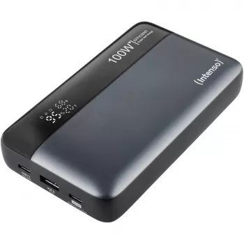 Powerbank INTENSO 7350050 — 20000 mAh, 1× USB-A + 2× USB-C, łączna moc wyjściowa 100 W, czarno-szary