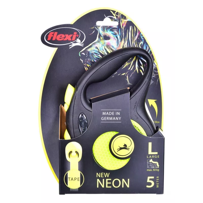 FLEXI nowy Neon L - smycz automatyczna - 5 m