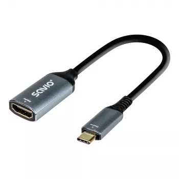 Adapter Savio USB-C (M) HDMI (F), 4K, 60Hz, Aluminium, AK-78