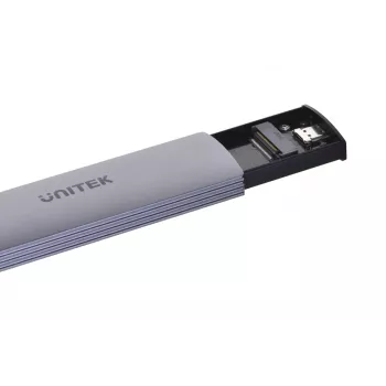 Obudowa SSD M.2 Unitek uDrive szara — M.2 (2230/2242/2260/2280), NVMe/SATA III, USB-C 10 Gbit/s, aluminium