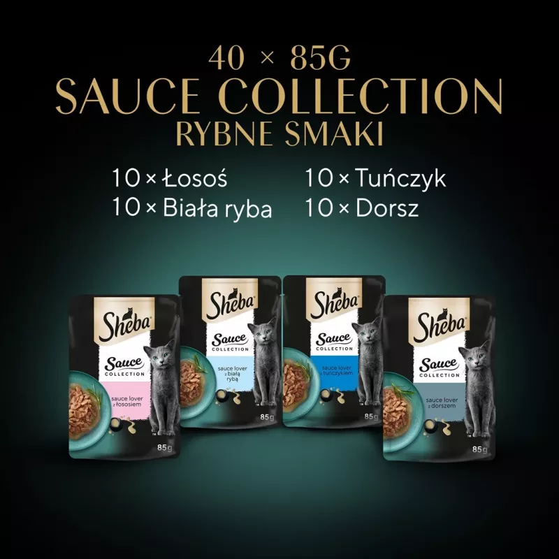 SHEBA Sauce Collection Fish flavors collection - mokra karma dla kota - 40x85 g