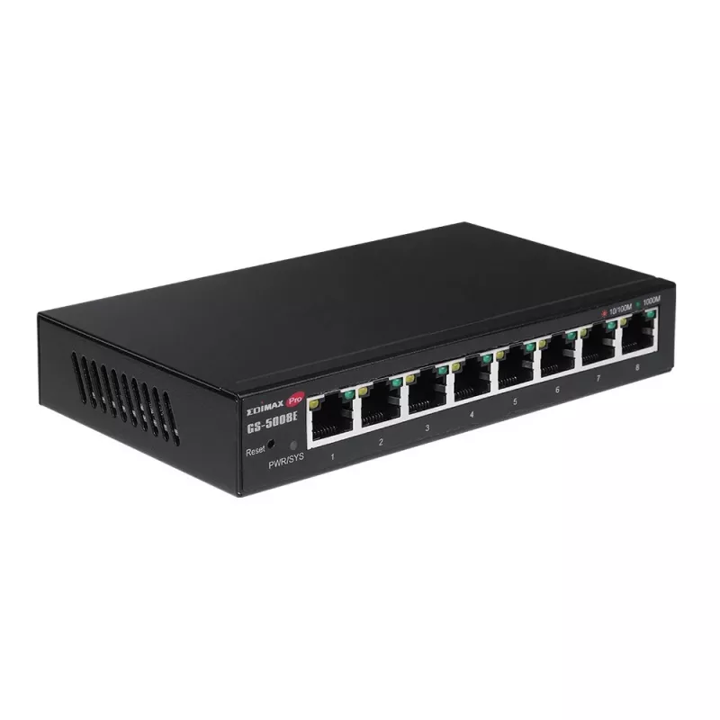 Edimax GS-5008E przełącznik sieciowy Zarządzalny Gigabit Ethernet (10/100/1000) Czarny