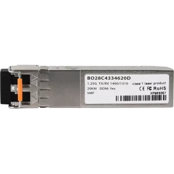 Kompatybilny Cisco GLC-2BX-D niebieskiOptics© BO28C4334620D cSFP transceiver, LC-Duplex, 1000BASE-2BX-D, Światłowód jednomodowy, TX:1490nm/RX:1310nm, 20KM, 0°C/+70°C, DDM (GLC-2BX-D-BO)