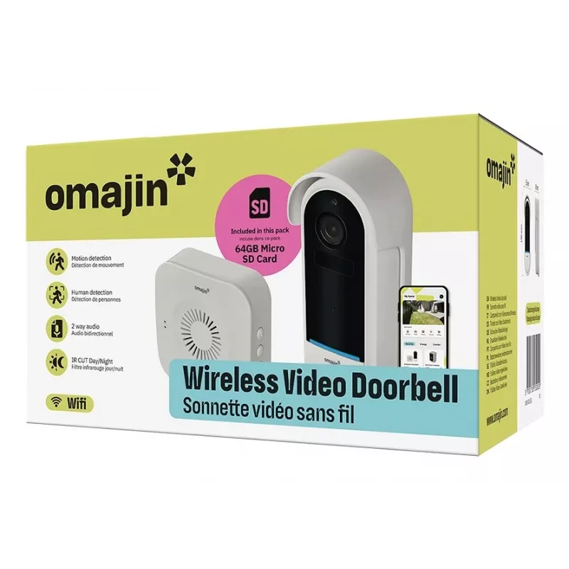 Dzwonek bezprzewodowy Omajin by Netatmo OVD-01-EU Czarny Biały