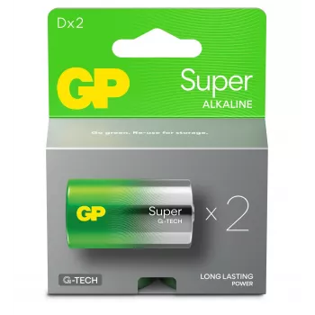GP Batteries GPPCA13AS130 Bateria Mono (D) alkaliczno-manganowa 1,5 V 2 szt. (03013AETA-B2)