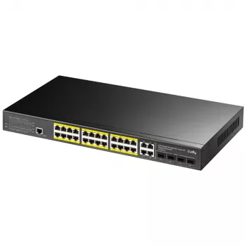 Przełącznik zarządzalny Cudy GS2028PS4 L2 Gigabit Ethernet 24 porty PoE 1U Czarny