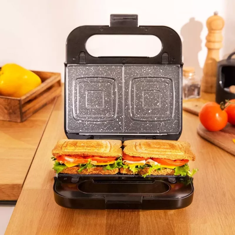 Cecotec Sandwich Maker | Rock’nToast 4in1 | 1000 W | Liczba płyt 4 | Czarny