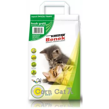 Certech Super Benek Corn Cat Fresh Grass - Żwirek kukurydziany dla kota, zbrylający 7 l