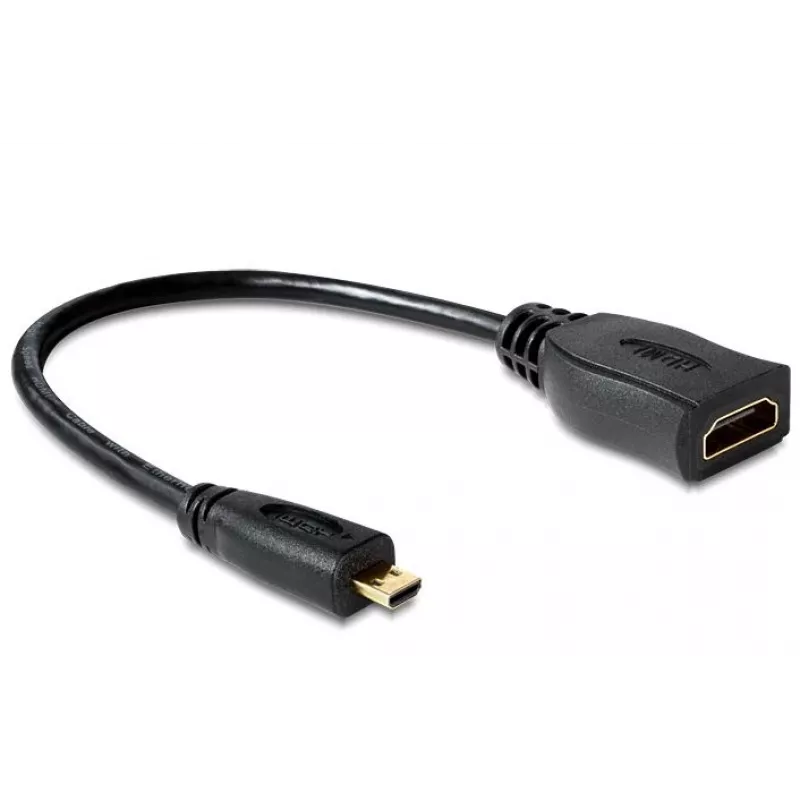Kabel HDMI DeLOCK 65391 0.23m Typ A na Typ D Czarny