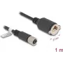 Kabel sieciowy DeLOCK M12 X-coded 8-pin żeński do gniazda RJ45 Cat.6A 1 m czarny