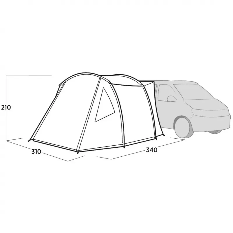 Easy Camp Eidfjord szary przedsionek tunelowy do busa, model 2025