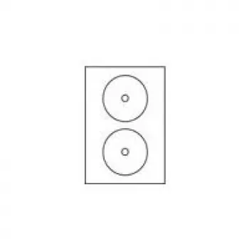 Avery - Etykiety CD/DVD - Białe - Okrągłe 117 mm - 50 etykiet (25 arkuszy x 2) (L7676-25)