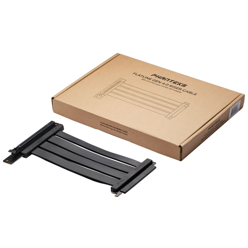PHANTEKS PCI-E 4.0 x16 Riser Flat Line kabel, 90 stopni, 22 cm - czarny