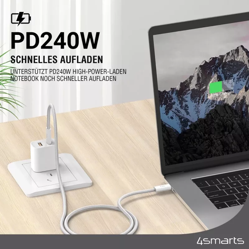 4smarts 540959. Kabellänge: 1,5 m, Anschluss 1: USB C, Anschluss 2: USB C, USB-Version: USB 3.2 Gen 1 (3.1 Gen 1), Maximale Datenübertragungsrate: 100