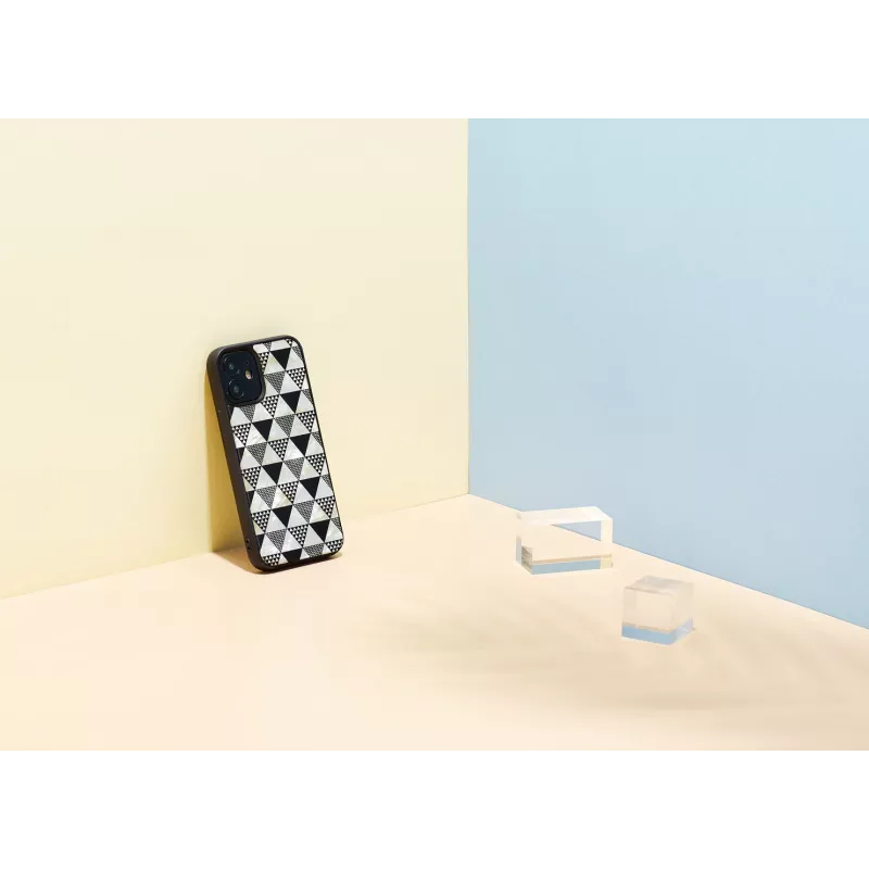 Etui ochronne iKins do Apple iPhone 12 mini, faktura piramidy, czarne
