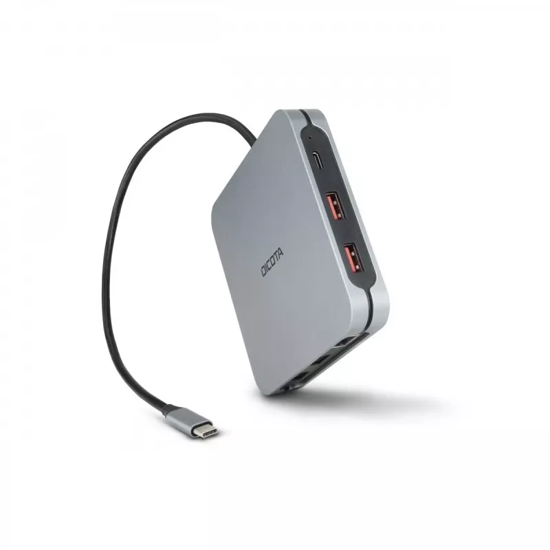 DICOTA D32057 USB Type-C Hub 10000 Mbit/s Srebrny