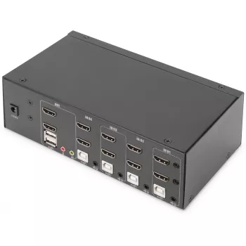 Przełącznik KVM Digitus DS-12883 4-portowy dwuekranowy 4K HDMI USB