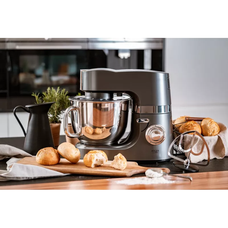 Robot kuchenny Adler AD 4221 — misa ze stali nierdzewnej 7 L, 1200 W, 6 prędkości, obrót planetarny