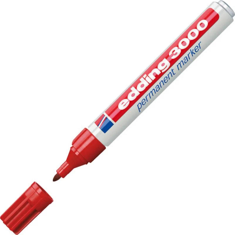 Marker permanentny Edding 3000 czerwony 10 szt.