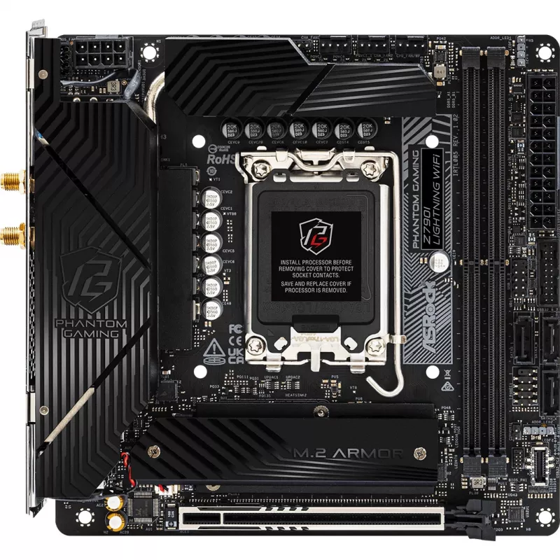 Płyta główna ASRock Z790I LIGHTNING WIFI — Intel Z790, LGA 1700, Mini-ITX, DDR5 do 8600 MHz, 2x DIMM, Wi‑Fi 6E, 2.5Gb LAN, 2x M.2