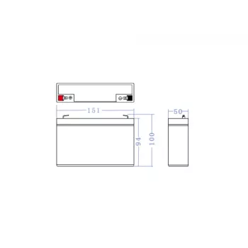 Akumulator AGM zielony Cell 6V 12Ah, 94×151×50 mm, 1,65 kg