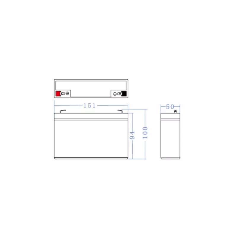 Akumulator AGM zielony Cell 6V 12Ah, 94×151×50 mm, 1,65 kg