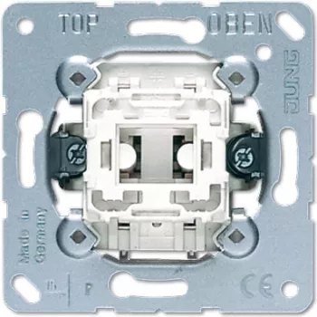 Przełącznik przyciskowy JUNG 534 U, 1P, 250 V AC, 10 A, metaliczny biały